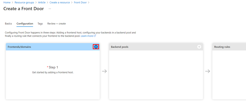 Configuring Azure Front Door for a highly available web application